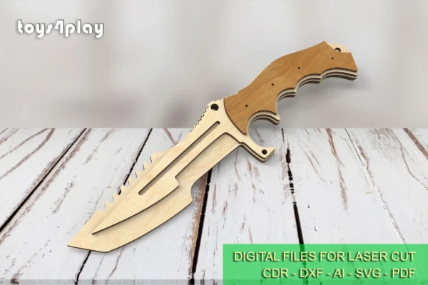 Cosplay Wooden Toy Hunting knife CSGO. Laser cut files - Image 4