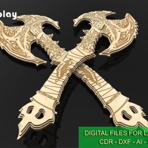 Wooden battle axe Toy hatchet. Laser cut files