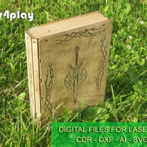 Laser Cut Book Box SVG, Tarot Box Template for Engraving, Wooden Storage Box 2 Sizes