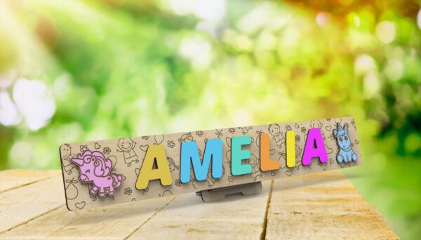 Laser Cut Custom Wooden Name Puzzle for Baby - New Baby Gift, baby shower gift, DIGITAL files - Image 2