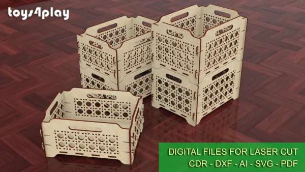 Wooden storage box 02 svg, 2 sizes, keepsake box, organizer, Glowforge laser cut file - Image 4