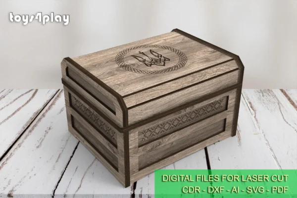 Wood Jewelry Gift Box Laser File: Deck Box Digital Files for Crafting Enthusiasts