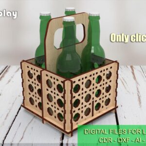 Beer Lover's Dream: Laser Cut Bottle Holder v2.0 (4 Bottle Capacity) - Digital Files