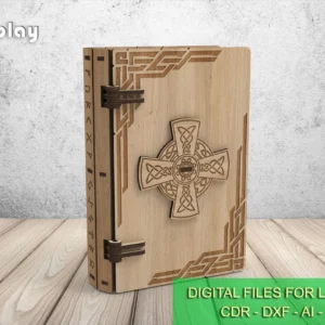 Celtic-Inspired Wooden Book Box Design, 2 sizes, Gift Box Laser Cut Files for DIY Crafts