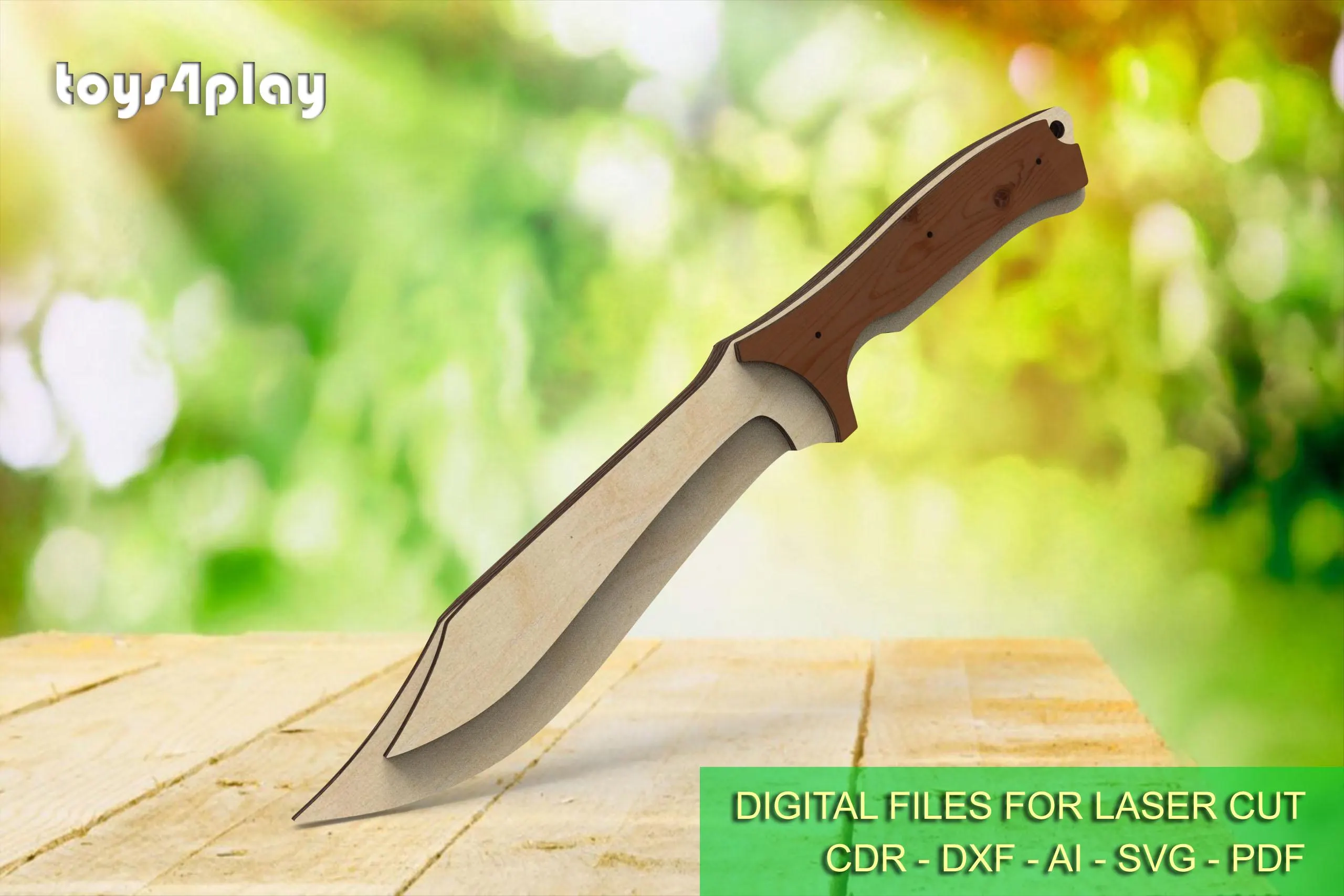 Camping Hatchet & Hunting Knife Bowie. Laser cut files - Image 4