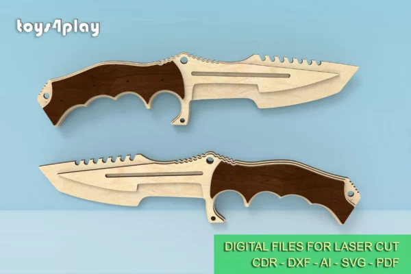 Cosplay Wooden Toy Hunting knife CSGO. Laser cut files - Image 3