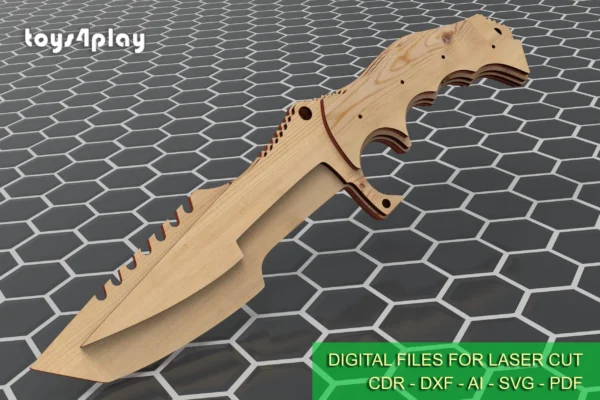Cosplay Wooden Toy Hunting knife CSGO. Laser cut files