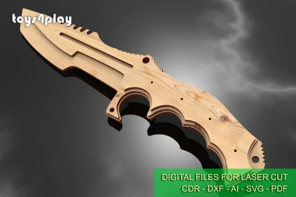 Cosplay Wooden Toy Hunting knife CSGO. Laser cut files - Image 2