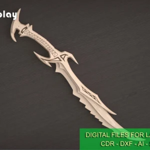 Digital Files Daedric Sword, Skyrim Weapon, Cosplay. Laser cut files