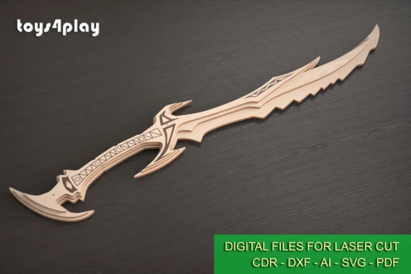 Digital Files Daedric Sword, Skyrim Weapon, Cosplay. Laser cut files - Image 2