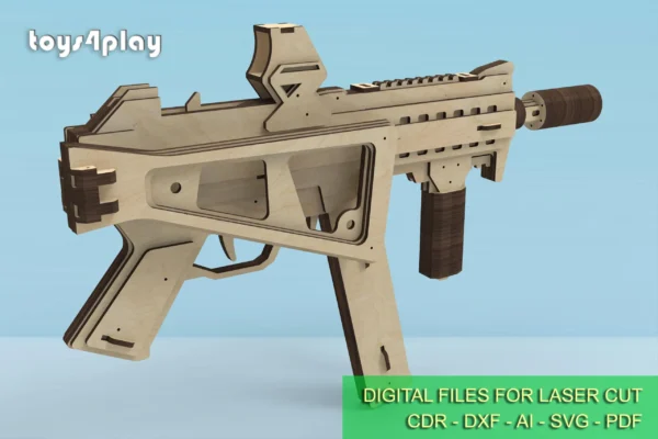 Wooden Universal Machine Pistol like UMP40 and targets. Laser cut files - Image 8