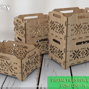 Wooden storage box svg, 2 sizes, keepsake box, organizer, Glowforge laser cut file
