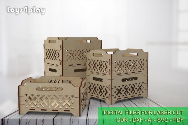 Wooden storage box 03 svg, 2 sizes, keepsake box, organizer, Glowforge laser cut file