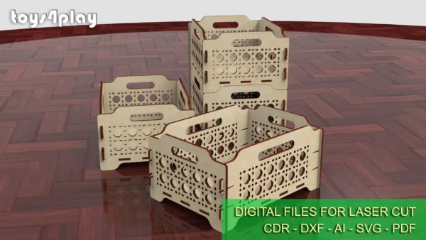 Wooden storage box 02 svg, 2 sizes, keepsake box, organizer, Glowforge laser cut file