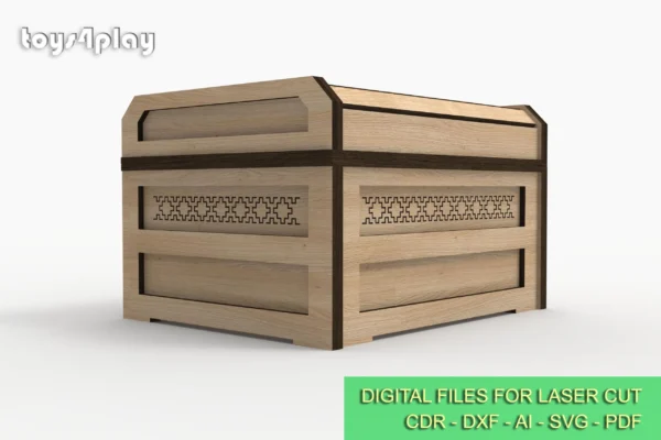 Wood Jewelry Gift Box Laser File: Deck Box Digital Files for Crafting Enthusiasts - Image 2