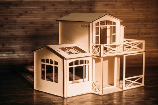 Wooden Dollhouse 1 12 scale Kit