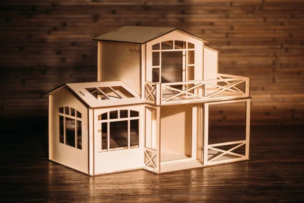 Wooden Dollhouse 1 12 scale Kit