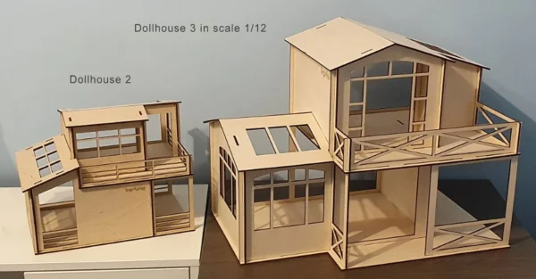 Wooden Dollhouse 1 12 scale Kit