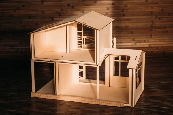 Wooden Dollhouse 1 12 scale Kit